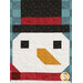A super close up on the snowman's face, showcasing fabric and top stitching details.