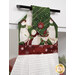 A super close up on the top of the towel, showing color and print details on the Christmas snowmen fabric.