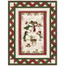 The completed Ribbon Border Panel Quilt colored in red, green, and cream fabrics from the Woodland Snowmen collection by Wilmington Prints, isolated on a white background.