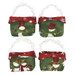 Four colorful fabric baskets featuring snowmen, with red, green, and white accents isolated on a white background