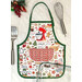 A completed Apron Casserole Hot Pad in hydrangea themed fabrics beside a spatula and whisk.