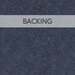 A dark denim blue swatch of fabric with a tonal grunge and paint splatter effect. A transparent banner at the top reads "Backing."