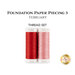 Two spools of red and pink thread, isolated on a white background below a text graphic that reads Foundation Paper Piecing Series 3 - February - Thread Set.