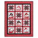 The completed Snow Crew Besties Quilt, colored in red, white, gray, and black fabrics from the Snow Crew Flannel collection, isolated on a white background. 