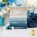 A stack of the fabrics included in the Special Delivery collection, with jars and flowers and thread.