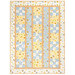 A shot of the completed Patchwork Baby Quilt kit colored in blue, yellow, and white fabrics from the Special Delivery flannel collection, isolated on a white background. 