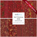 Collage of the eighteen fabrics included in the 18 HY Set Red/Gold by Stof Fabrics.