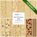 Collage of the thirteen fabrics included in the 13 FQ Set Tan/Gold by Stof Fabrics.