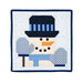 The completed January project featuring a snowman wearing a hat, gloves, and scarf, isolated on a white background.