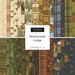 Fabric swatches in various patterns inspired by nature, labeled Northwoods Lodge by Moda.