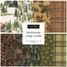 A collage of fabrics included in the Northwoods Lodge Cuddle collection with tan, brown, and green fabrics with an outdoor theme.