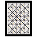 The Diamond Mist quilt by Pleasant Valley Creations in black, white, and yellow fabrics, isolated on a white background. 