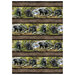 Border stripe fabric featuring the great outdoors and majestic bears, alternating with rows of wood grain.