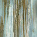 Closeup swatch of the dry brush textured ombre fabric of chestnut brown blending into teal.
