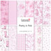 Collage of fabrics in the collection featuring bows, florals, and equestrian motifs in white and pink