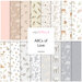  A fabric collage featuring muted baby fabric from the ABCs Of Love collection. .