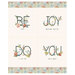 Cream fabric panel featuring inspiring phrases with flower decorations and borders.