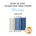 The 3pc Point of View Folded Star Table Topper - Penelope thread set, isolated on a white background below a text graphic.