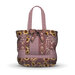 Patchwork tote bag with floral and gingham fabric pattern, handles upright.