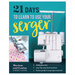 The front of the 21 Days to Learn to Use Your Serger book by Mariam and Louisa of Modesty Couture.