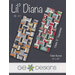 Cover of a pattern for a table runner called Lil' Diana, featuring colorful patchwork designs.