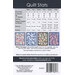 Quilt size and fabric requirements chart for various quilt dimensions, including binding details.