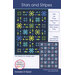 Colorful quilt pattern titled Stars and Stripes displaying designs for various sizes and materials.