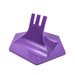 Purple plastic holder with a hexagonal base and three prongs for zippers.