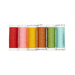Six spools of thread next to each other, isolated on a white background.