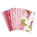 The one yard cuts from the Pink bundle fanned out and isolated on a white background.