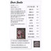 The back of the Dear Santa cross stitch pattern specifying specifications and floss requirements.