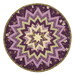 The completed Folded Star Table Topper, colored in purple, tan, and green fabrics from the Collection for a Cause - Essence series from Moda Fabrics, isolated on a white background. 