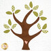 A close up shot of a quilt block featuring a tree with a pink heart at the trunk. 