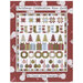Front cover of the Christmas Celebration Row Quilt pattern, showing a digitized version of the completed quilt in holiday-themed fabrics.
