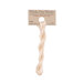 A skein of pale peach embroidery floss, twisted and bundled, with a tan label featuring the brand name and color information.