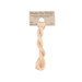 A skein of pale peach embroidery floss, twisted and bundled, with a tan label featuring the brand name and color information.