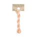 A skein of Variegated Peach and Cream embroidery floss, twisted and bundled, with a tan label featuring the brand name and color information.