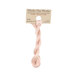 A skein of pale pink embroidery floss, twisted and bundled, with a tan label featuring the brand name and color information.