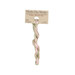A skein of Variegated Light Pink and Sage Green embroidery floss, twisted and bundled, with a tan label featuring the brand name and color information.
