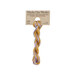 A skein of Variegated Gold and Heather embroidery floss, twisted and bundled, with a tan label featuring the brand name and color information.