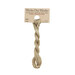 A skein of pale latte embroidery floss, twisted and bundled, with a tan label featuring the brand name and color information.