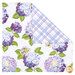 One of the cloth napkins, unfolded and isolated on a white background, folded to show both prints used.