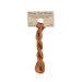 A skein of cinnamon embroidery floss, twisted and bundled, with a tan label featuring the brand name and color information.