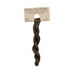 A skein of coffee brown embroidery floss, twisted and bundled, with a tan label featuring the brand name and color information.