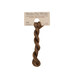 A skein of chestnut brown embroidery floss, twisted and bundled, with a tan label featuring the brand name and color information.