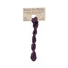 A skein of deep berry purple embroidery floss, twisted and bundled, with a tan label featuring the brand name and color information.