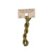 A skein of olive green embroidery floss, twisted and bundled, with a tan label featuring the brand name and color information.