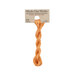 A skein of nectarine embroidery floss, twisted and bundled, with a tan label featuring the brand name and color information.
