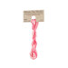 A skein of Variegated Hot Pink and Light Pink embroidery floss, twisted and bundled, with a tan label featuring the brand name and color information.