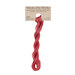 A skein of Garnet Red embroidery floss, twisted and bundled, with a tan label featuring the brand name and color information.